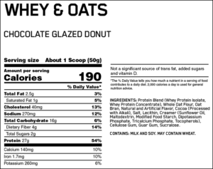 OPTIMUM NUTRITION WHEY OATS CHOCOLATE GLAZED DONUT